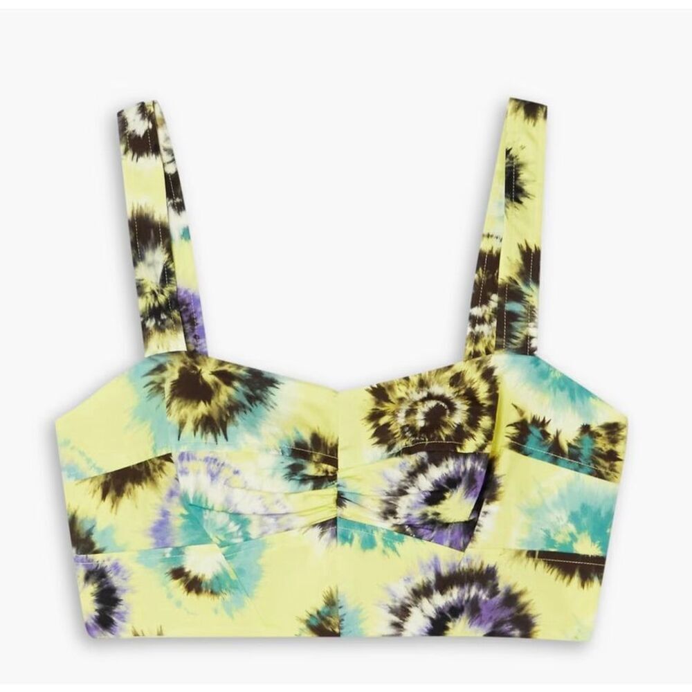 JASON WU COLLECTION Cropped floral-print cotton-twill bustier top NWT Size 6